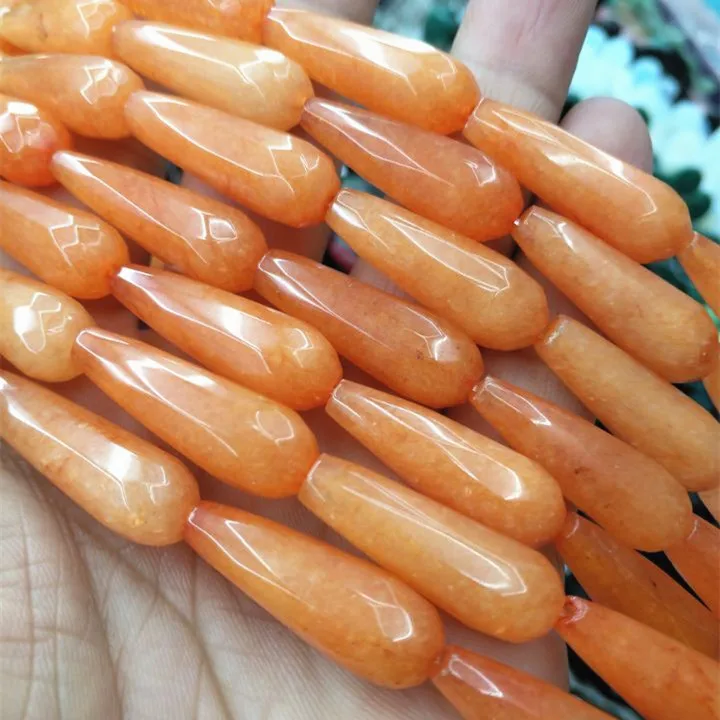 orange 2 13 шт. природа полудрагоценный камень струны граненый камень бисер для украшения серьги капли 23x11 мм топ мода аксессуары бусы - Цвет: orange 2