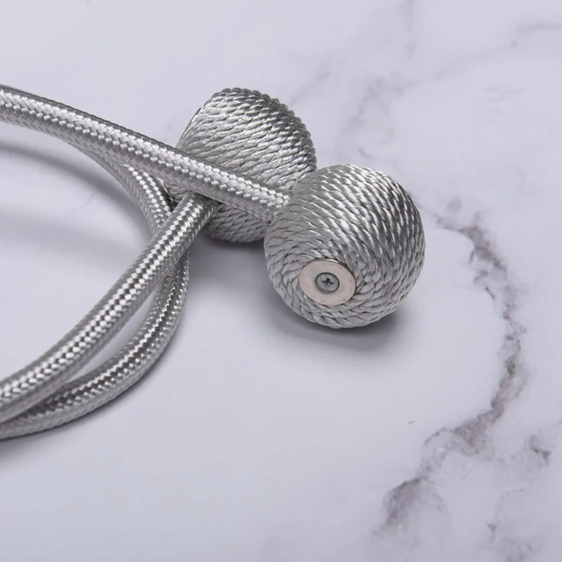 Creative Magnetic Curtain Tieback Braided Spherical Chain Buckle Drapery Holdback Clip Holders Home Decor Accessories 2 | Дом и сад