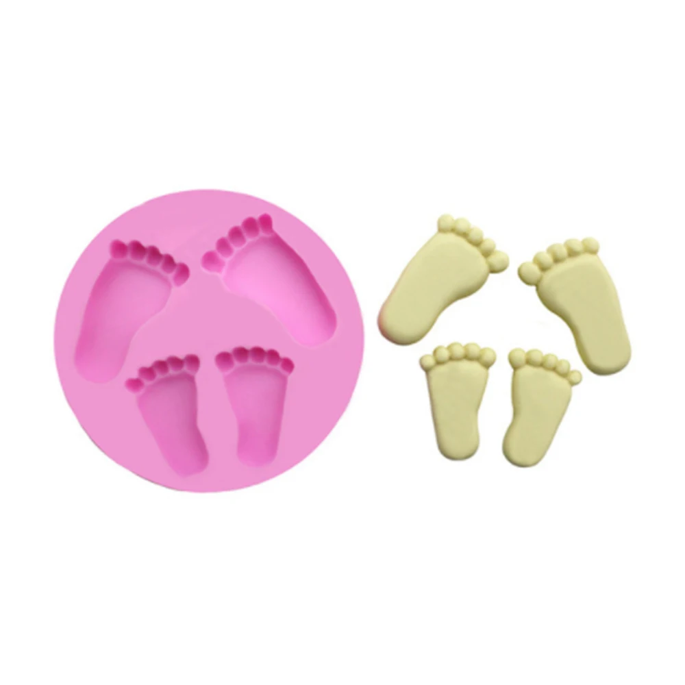 

Silicone Baby Foot Fondant Mold Baby Shower Cake Topper Decoration DIY Baking Mould For Sugarcraft Cake Chocolate And Crafting