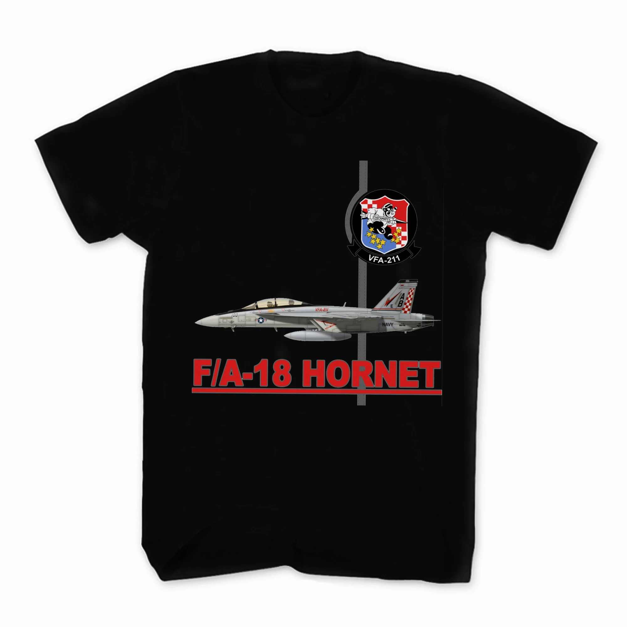 

US Navy VFA-211 Checkmates Squadron F/A-18 Hornet Fighter T-Shirt. Summer Cotton O-Neck Short Sleeve Mens T Shirt New S-3XL