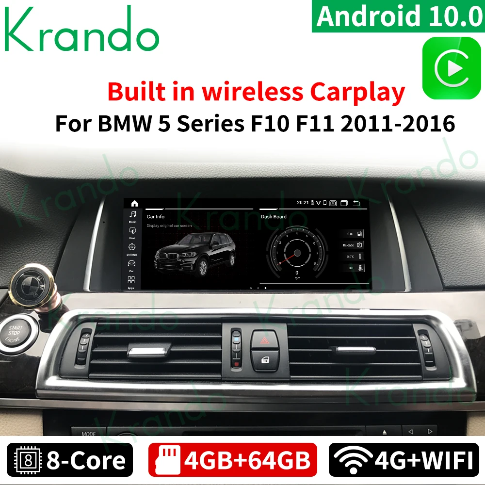 Автомобильная навигационная система krando Android 10 0 8 ядер 4 + 64 ГБ 25 дюйма для BMW 5 серии