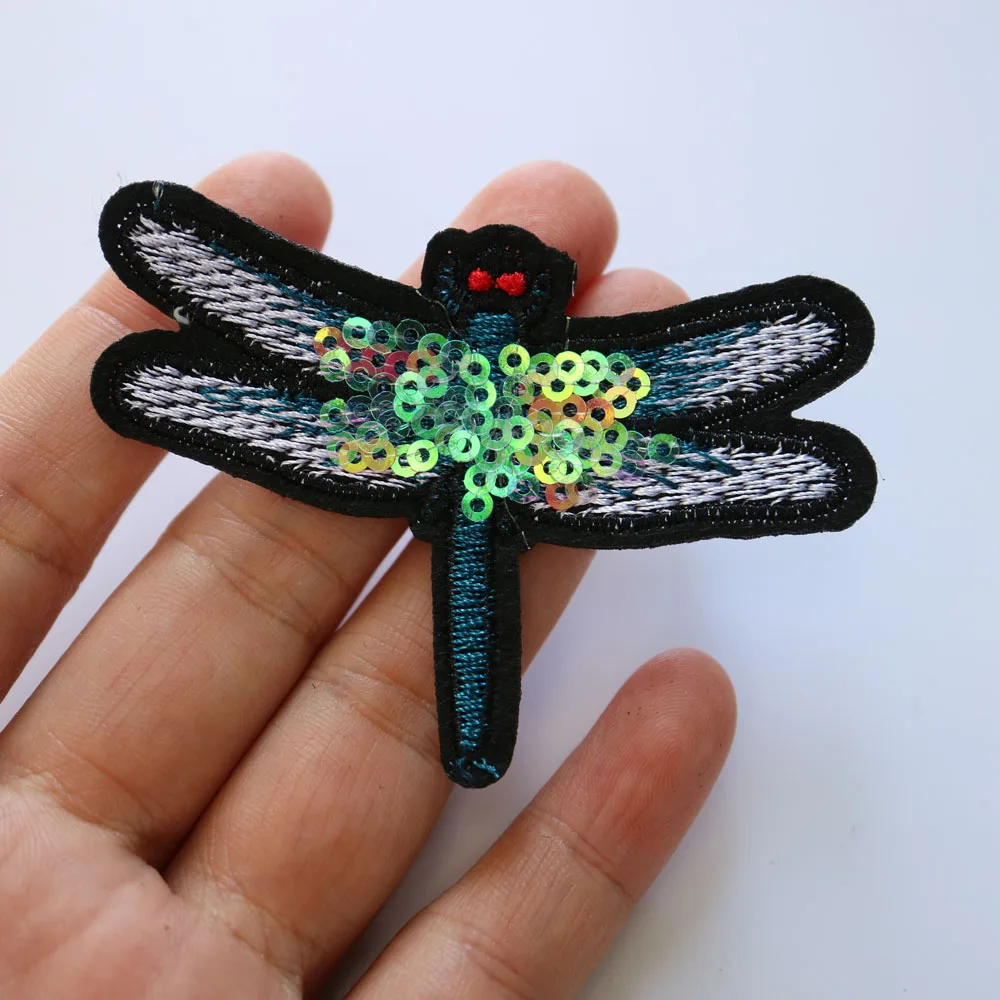 5 шт./лот патчи с вышивкой Стрекоза для одежды утюгом аппликация глажки