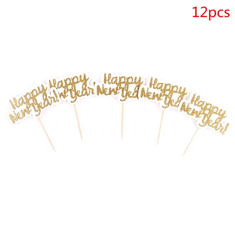 

12 шт./компл., новогодний Топпер для торта, домашняя Новогодняя вечеринка, десерт, украшение для торта, инструменты для украшения тортов