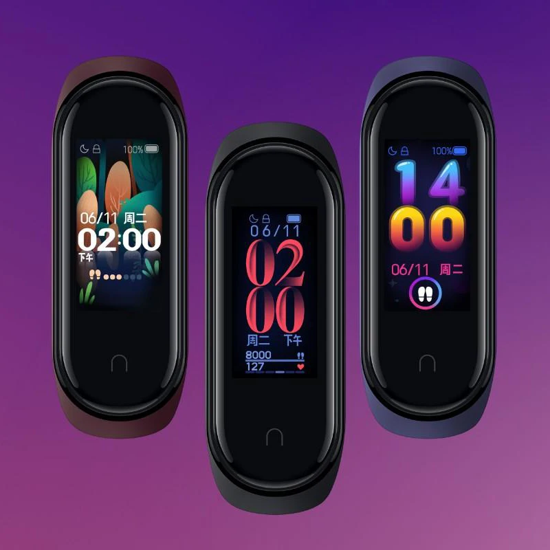 Глобальная версия Xiaomi Mi группа 4 Смарт Браслет miband 4 Фитнес отслеживание сердечного ритма браслет 3 цвета активно-матричные осид, Сенсорный экран 135 мАч