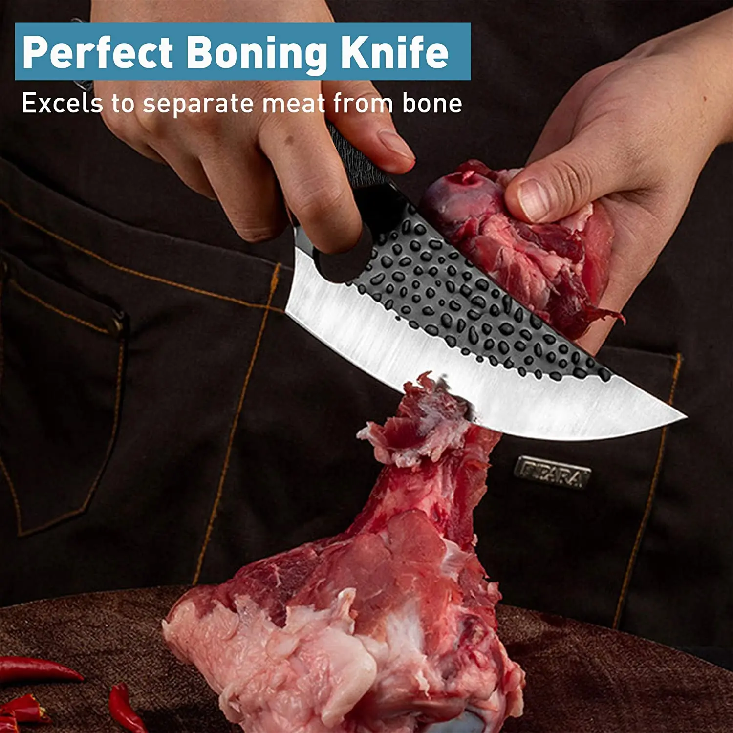 Kitchen Butcher Knife Meat Boning Cleaver Handmade Stainless Steel Forged Fishing Chef Outdoor Hunting Cutter Huusk | Дом и сад