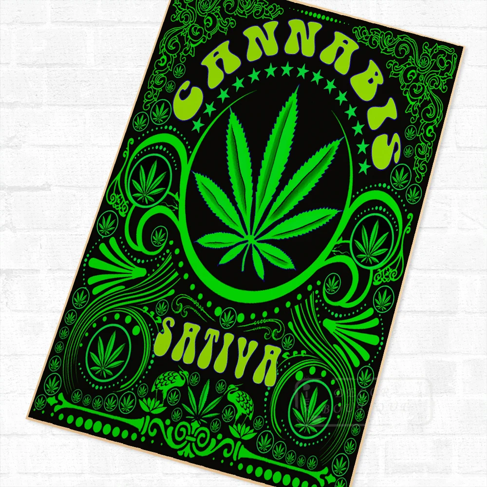 С надписью Keep Calm and Smoke Weed агитационных Винтаж плакат в стиле ретро из крафт бумаги