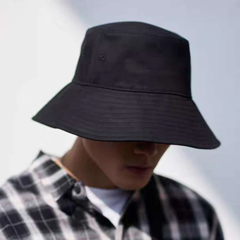 

Large Sun Hats Men Summer Double Side Bucket Hat Men's Pure Color Panama Fedoras Outdoor Fisherman Hat Visor Basin Cap Beach Hat