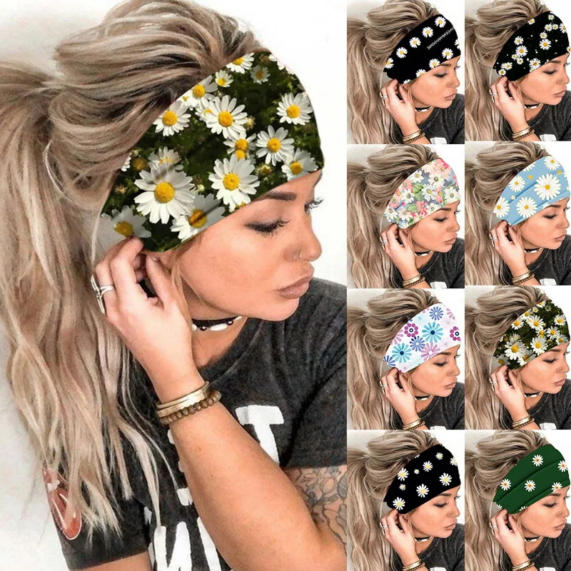 

Women Girl Summer Boho Hair Bands Floral Headband Bohemian Cross Turban Bandage Bandanas Hair Accessories Headwrap Headwear Gift