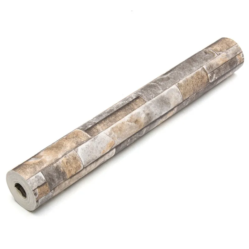 

Vinyl WallPaper Roll Living Room TV Background Decor For Living Room TV Background 3D Wall Paper Brick Stone Wallpaper Roll