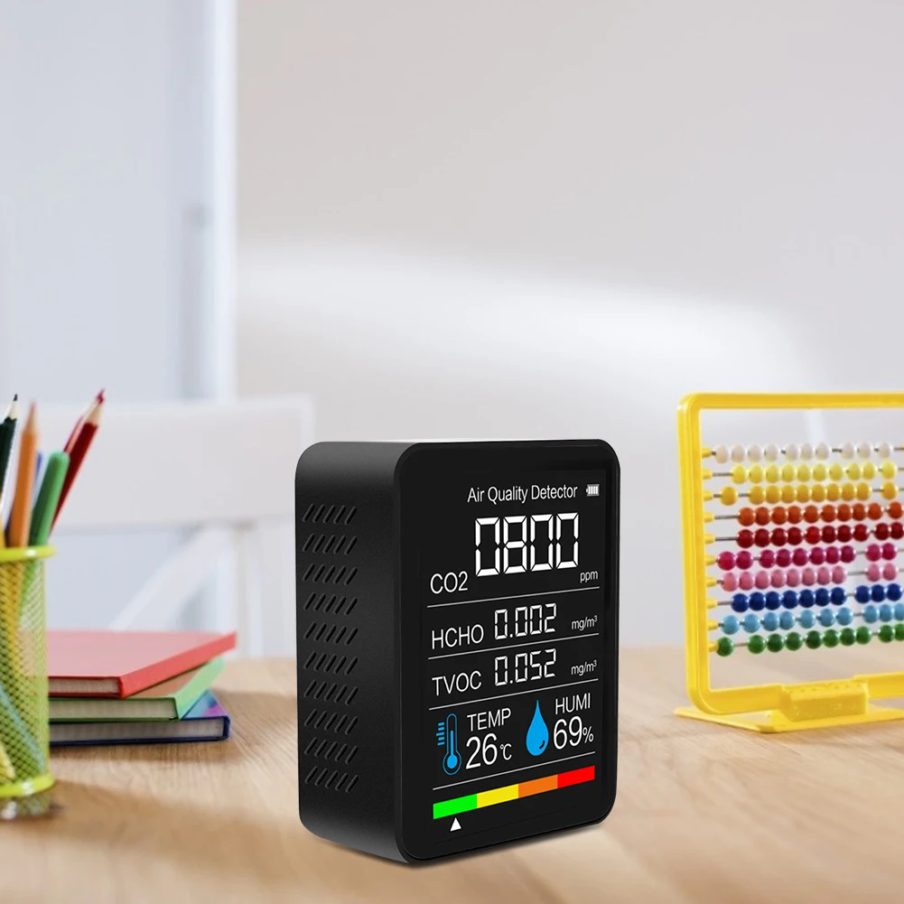 5 в 1 детектор углекислого газа 2 8 дюйма многофункциональный HCHO воздуха