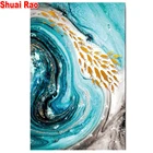 Абстрактная синяя Золотая рыбка 5d diy Алмазная картина полностью квадратная круглая дрель Алмазная вышивка мозаика Вышивка крестом зыбучий песок 5d искусство