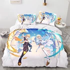 Комплект постельного белья Genshin Impact Single Twin Full Queen King Size Game кровать в стиле аниме комплект Aldult для детской спальни Duvetcover Sets 3D Print 056