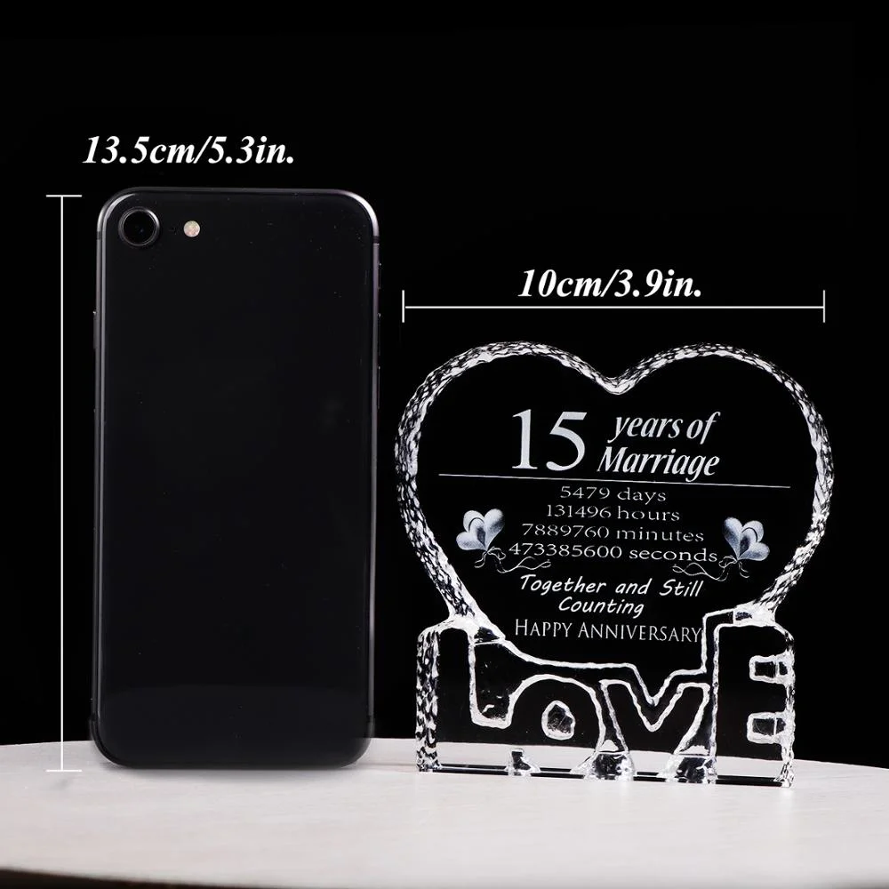 Подарок на годовщину свадьбы лазерная резная кристаллическая рамка K9 2D подарок