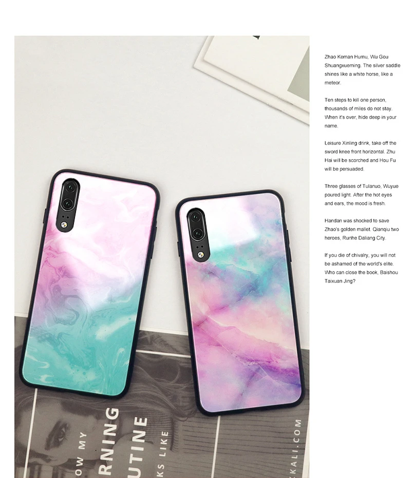 Для samsung Galaxy A10 A20 A30 A50 A60 A70 A80 A90 чехол Мрамор Стекло жесткая накладка на заднюю панель для samsung A50 A70 A30 цветной чехол для телефона
