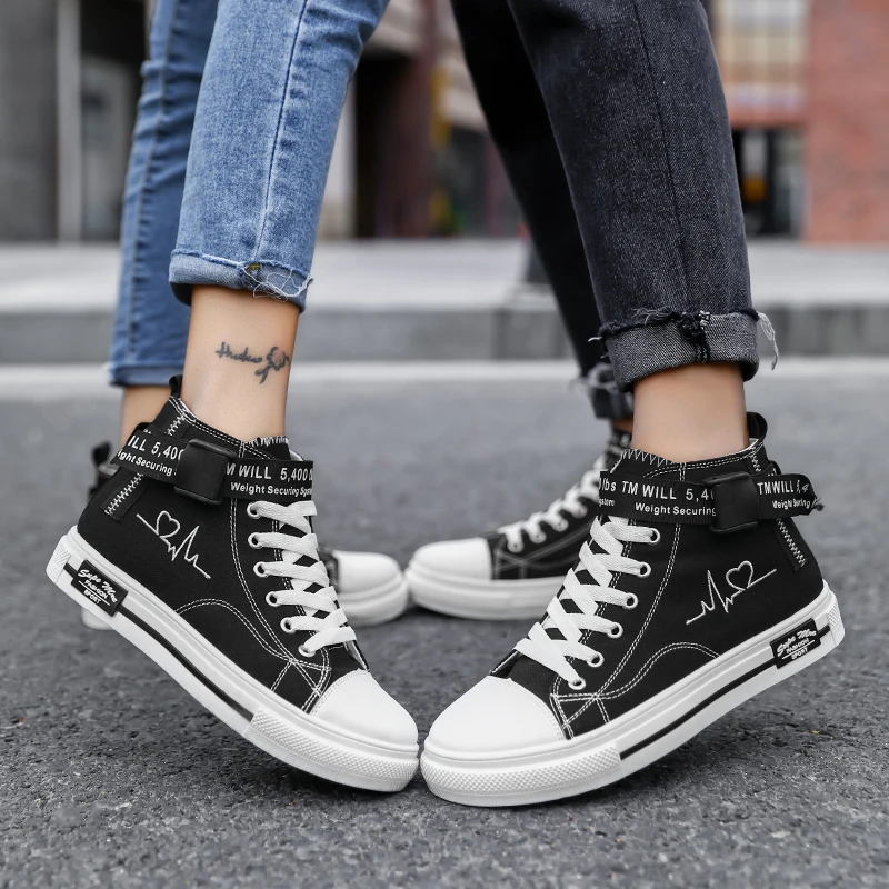 Fashion Mens Vulcanized Sneakers Shoes for Women Lace-up Casual Breathable Hip Hop Canvas Men Dropshipping AODLEE | Обувь