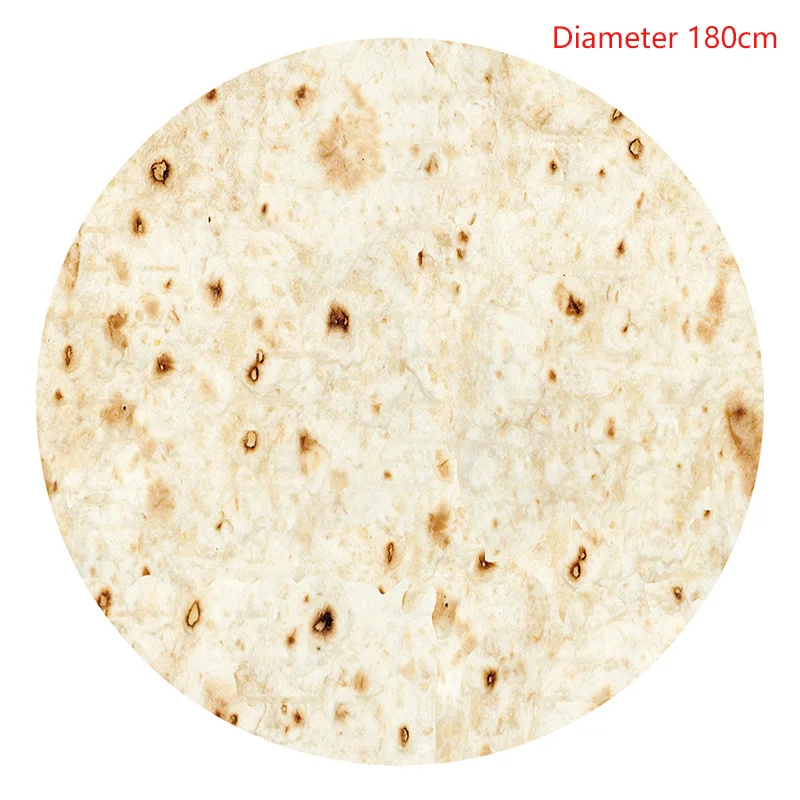 5 Diameter 180cm Одеяло мексиканского буррито для взрослых и детей, Фланелевое мягкое 3D покрывало с рисунком кукурузы, тортилии, пиццы, круглое одеяло, теплое флисовое пляжное одеяло для путешествий - Цвет: 5 Diameter 180cm