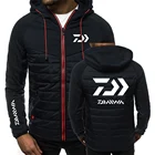 Мужская Новая осенне-зимняя модная повседневная теплая куртка Daiwa Fishing с капюшоном и цветным принтом на молнии, куртки с капюшоном, 2021