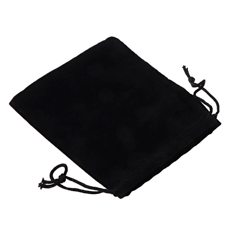 Большие бархатные тканевые классические черные мешочки для ювелирных изделий с