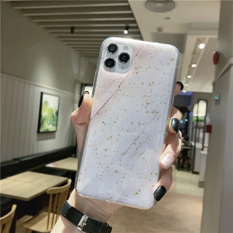 AC8797 Lovebay Золотая фольга Bling marble для iPhone 11 Pro Max X XS Max XR чехол для телефона мягкий ТПУ чехол для iPhone 7 8 6 6s Plus блестящий чехол - Цвет: AC8797