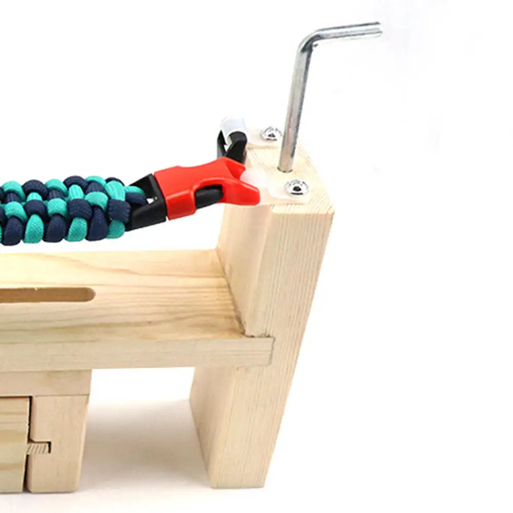 

Outdoor Umbrella Rope Bracelet Woven Wooden Frame Paracord Jig Natural Wood Loose Rope Braider Outdoor Gadgets