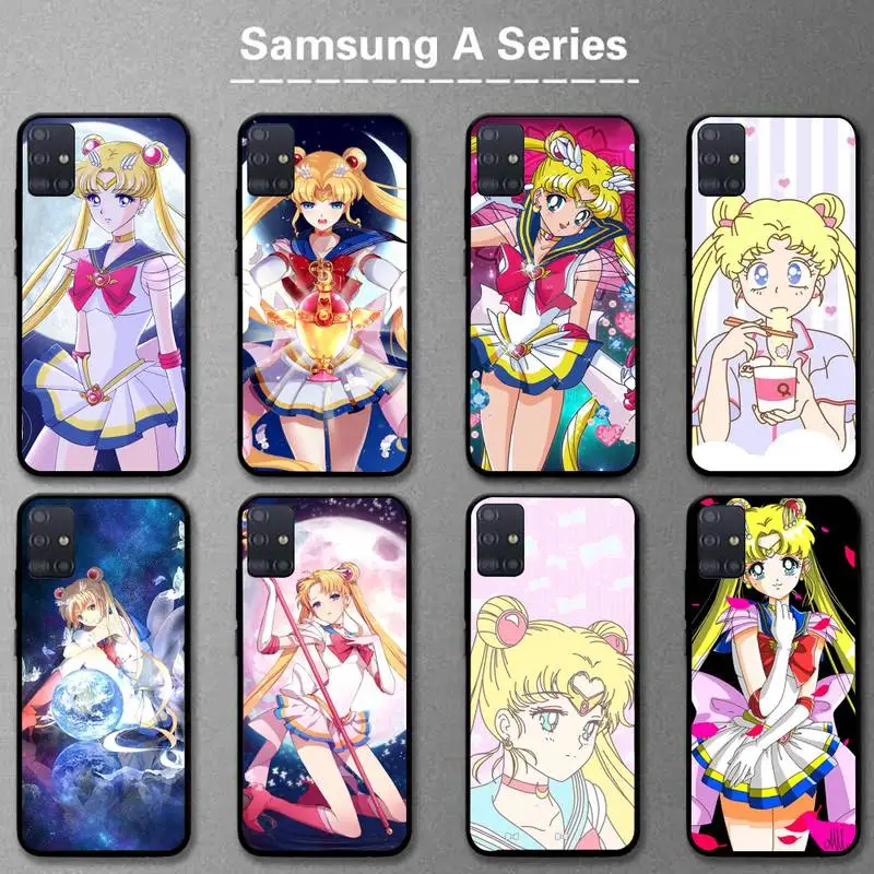 

Lovely Sailors Cute Moon Phone Case For Samsung A01 A10 A02 A20 A31 A40 A50 S A52 A51 A70 A71 A80 A91 Cover Fundas Coque