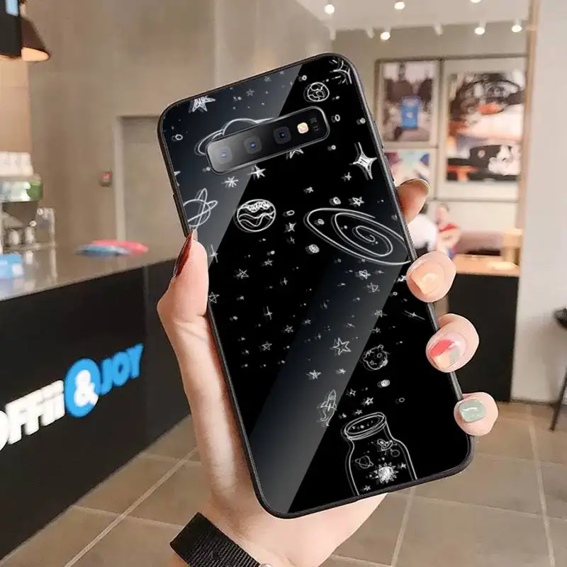 

Starry sky abstract love universe Phone Case Tempered glass For Samsung S6 S7 edge S8 S9 S10 e plus note8 9 10 pro
