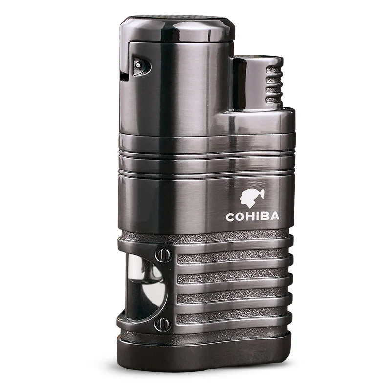 

COHIBA cigar lighter strong four straight punch inflatable lighter metal red fireworks machine spot wholesale