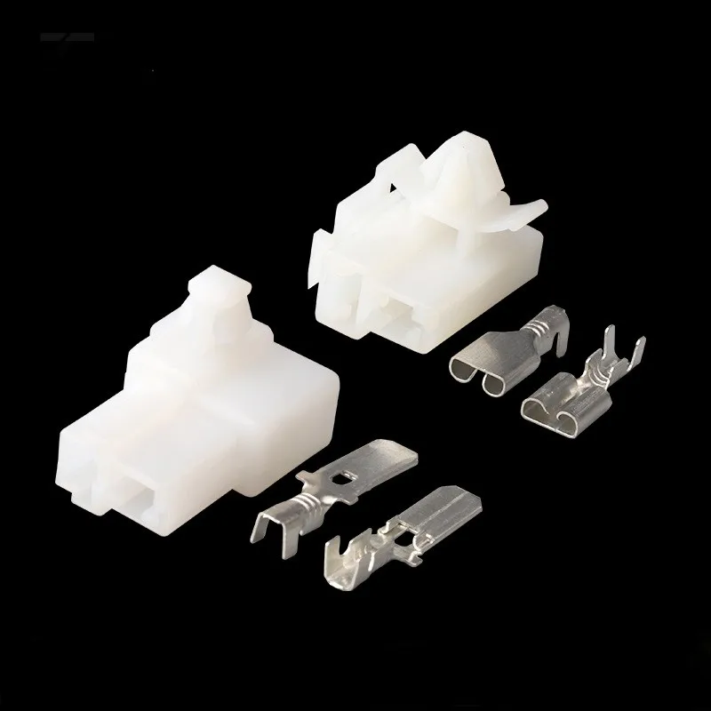 

100SETS DJ7024Q-6.3-11/21 6.3mm 2Pin AMP Car Electrical Wire Connectors