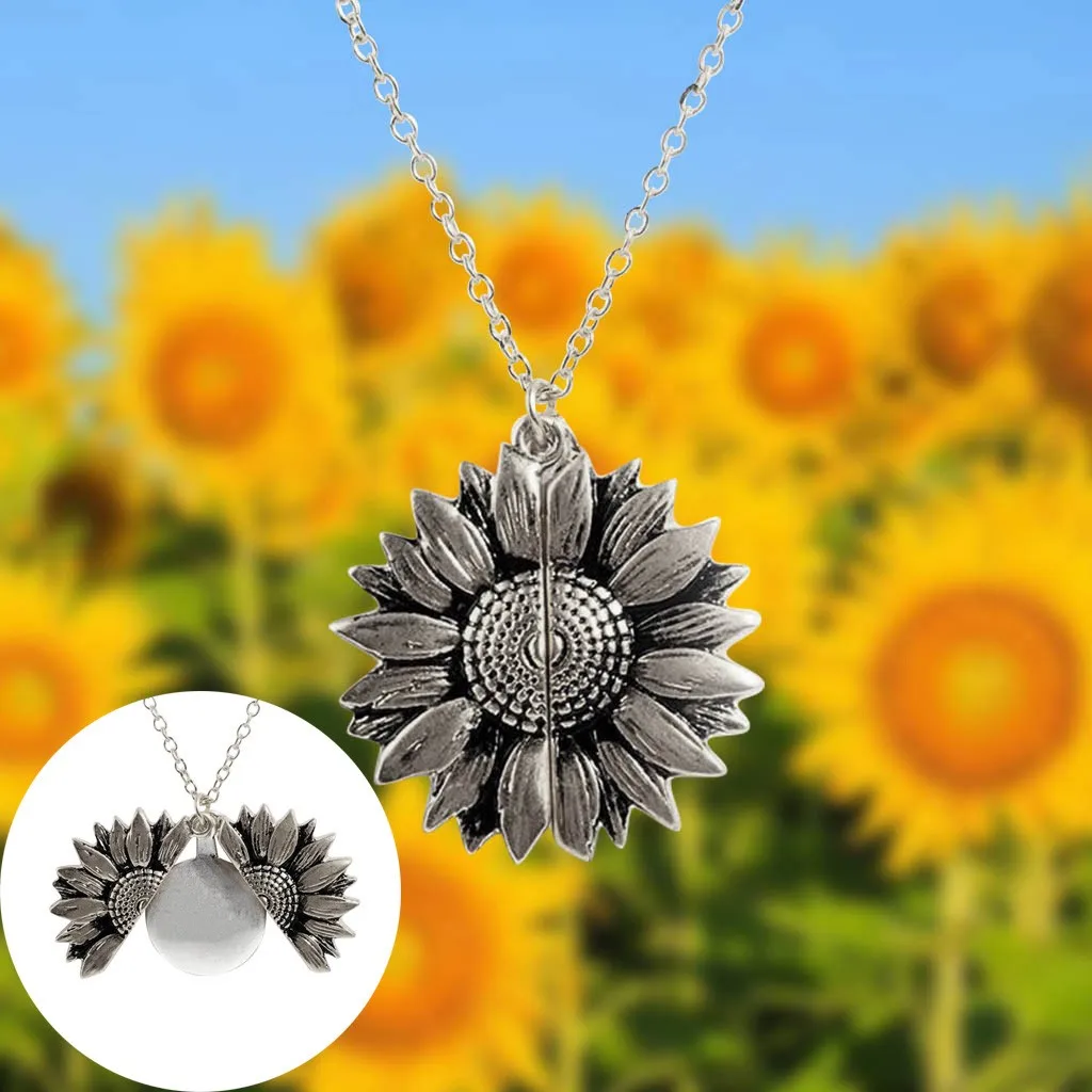 Простые металлические подвески ожерелье из подсолнечника с надписью вы мой