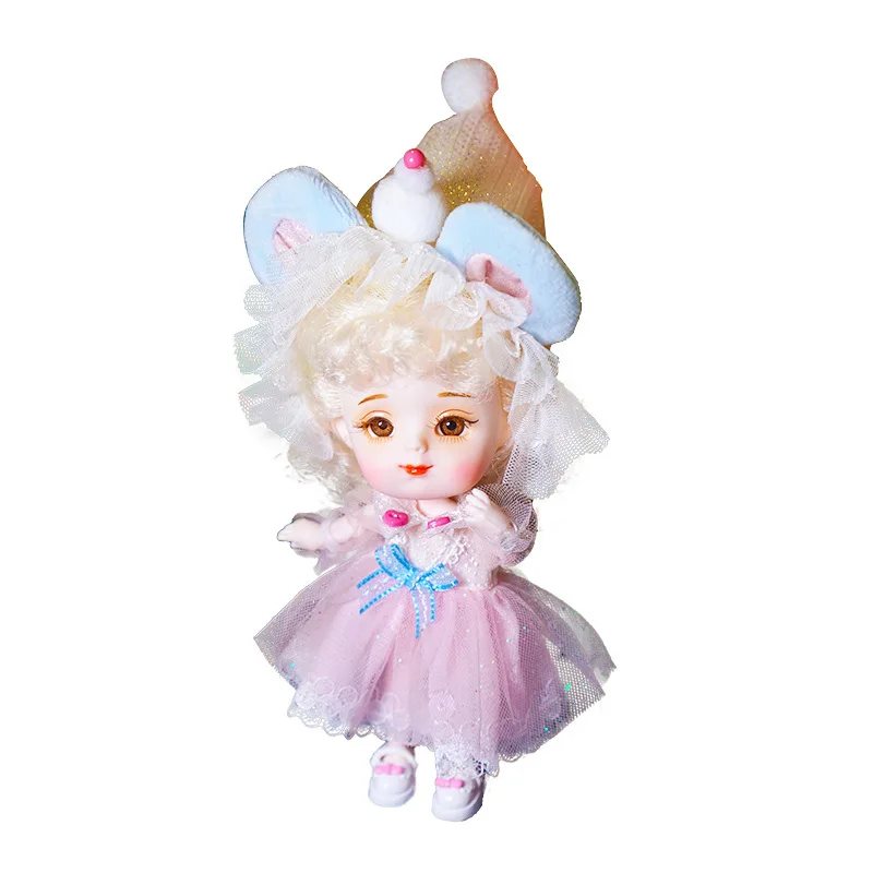 

DBS0002 1/12 BJD Cute Doll Beautiful DIY Toy Gift for Baby Girl with Full Clothes and Shoes Dress Up Make Up Set 38 Jionts 14cm