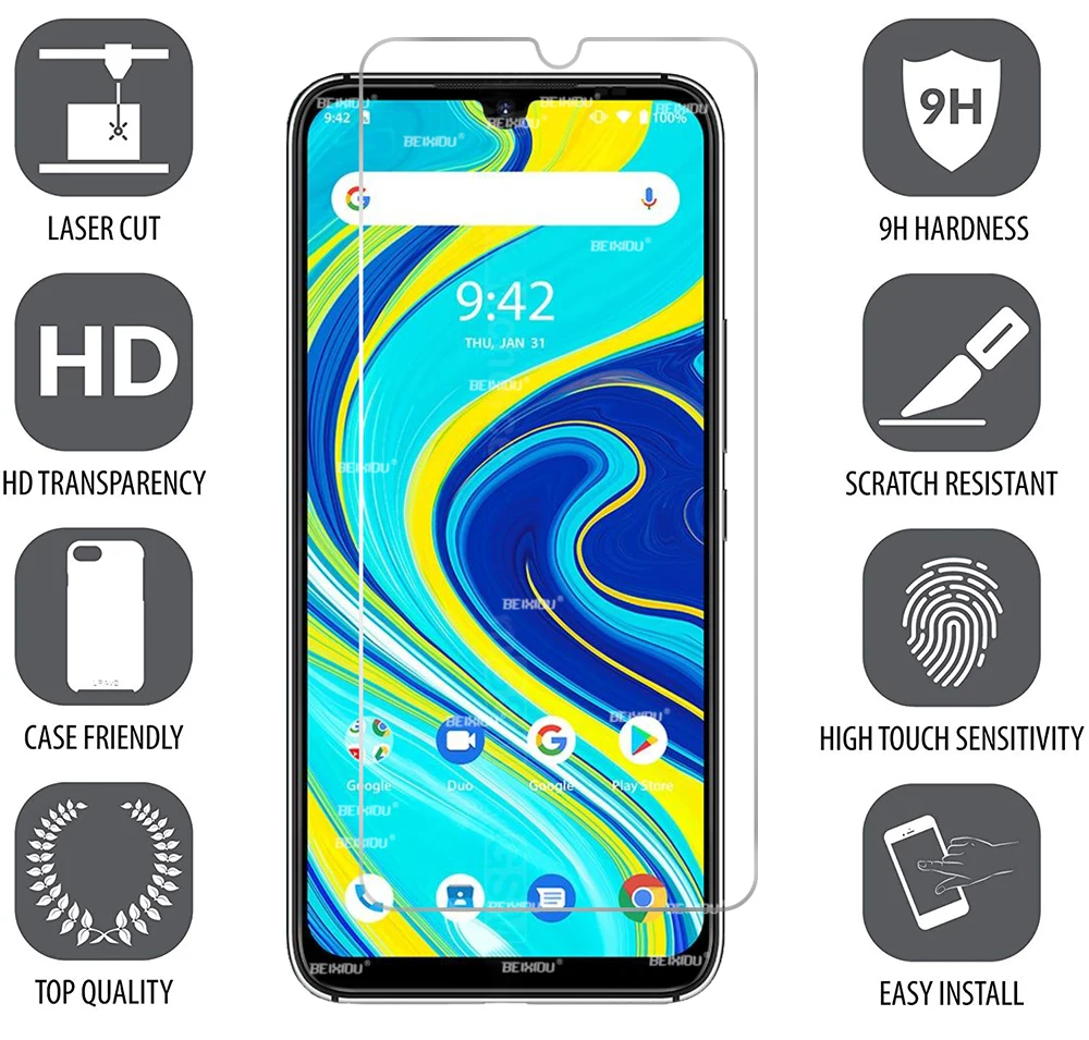 2 шт Полное закаленное стекло для UMIDIGI A7 PRO защита экрана 2.5D 9h профессиональная
