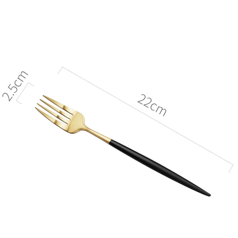 Fork Золотой набор столовых приборов 304 из нержавеющей стали, столовый нож, вилка, Западный набор еды для детей, набор посуды для путешествий - Цвет: Fork