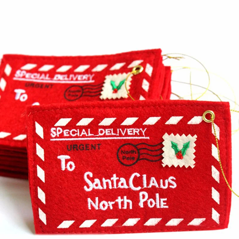 

Сумка для конфет с надписью «Санта Клаус», войлочный конверт с вышивкой, Рождественское украшение для дома, декоративные подарки, товары дл...