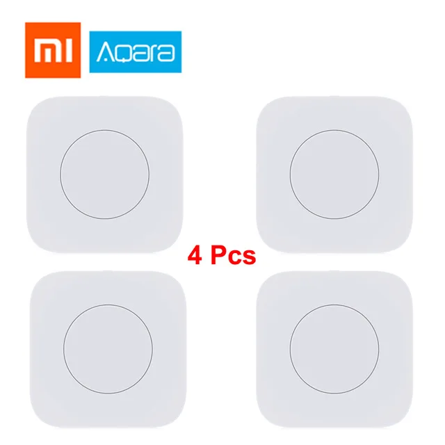 4 PCS Xiaomi Mijia AQara умный Многофункциональный al Интеллектуальный беспроводной переключатель ключ Встроенный гироскоп функция работает с Android IOS APP - Цвет: 4 PCS