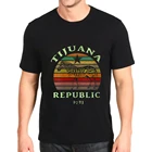 Новая модная футболка с принтом, Тихуана, Республика, tj baja, Мексика, ретро, закат, zeb, топ, мужские свободные футболки на заказ