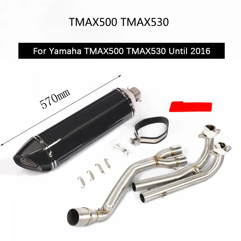 

( Complete Exhaust System ) For Yamaha TMAX530 TMAX500 Motorcycle Exhaust Pipe Header Middle Pipe Slip On 51mm Muffler Escape