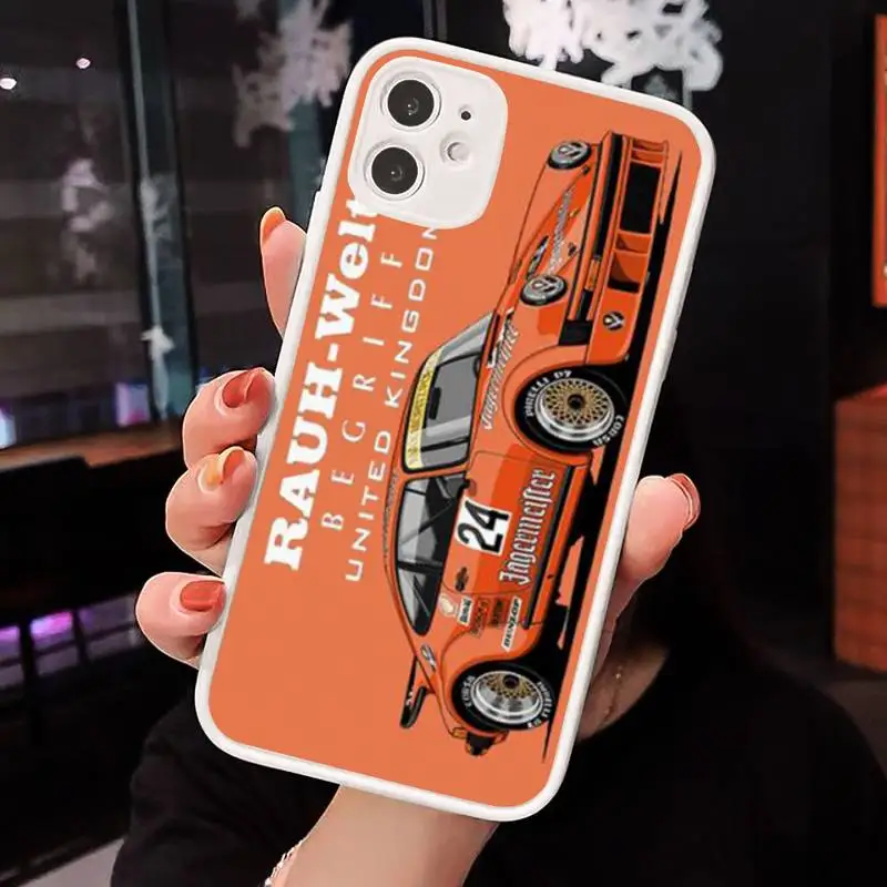 

Japan sports car jdm drift RWB Phone Case Matte transparent For White iPhone 12 Mini 11 Pro XR XS Max 7 8 Plus X Back Cover