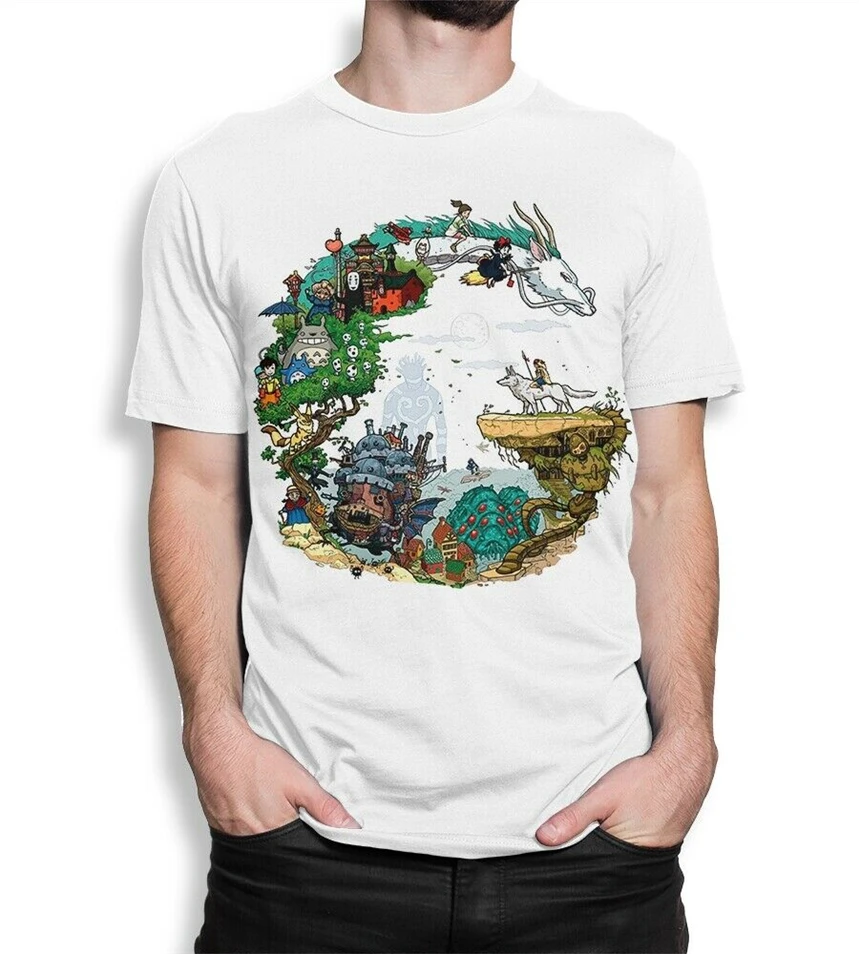 Футболка Studio Ghibli Combo фигурка Принцесса Мононоке унесенная в спираль Тоторо аниме