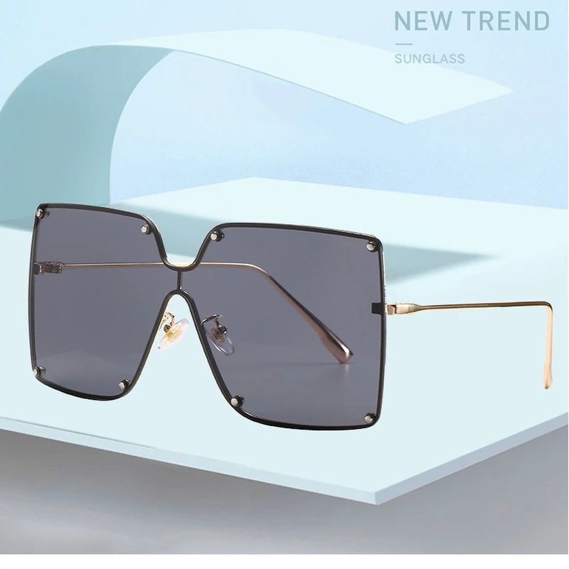 

new large frame sunglasses for women 2020 luxury brand candy color ocean lens sun glasses sexy square one piece shade mirror