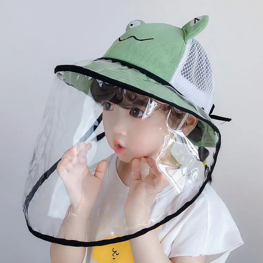

Kid Anti-droplet Visor Shield Bucket Hat Wide Brim Face Protective Cover Sun Cap Safe protection germ