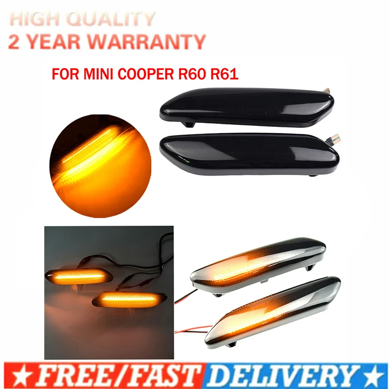 

Side Marker Light Blinker Lamp Smoke Lens Dynamic Flowing LED Turn Signal For BMW Mini Cooper R60 Countryman R61 Paceman