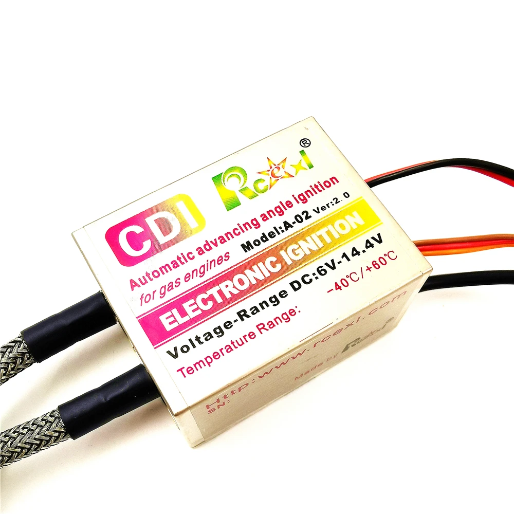 Rcexl CDI с двойным зажиганием с CM6 штекерами 90 градусов/120 градусов и датчиком Холла для двигателей прямого/V типа DLE 111