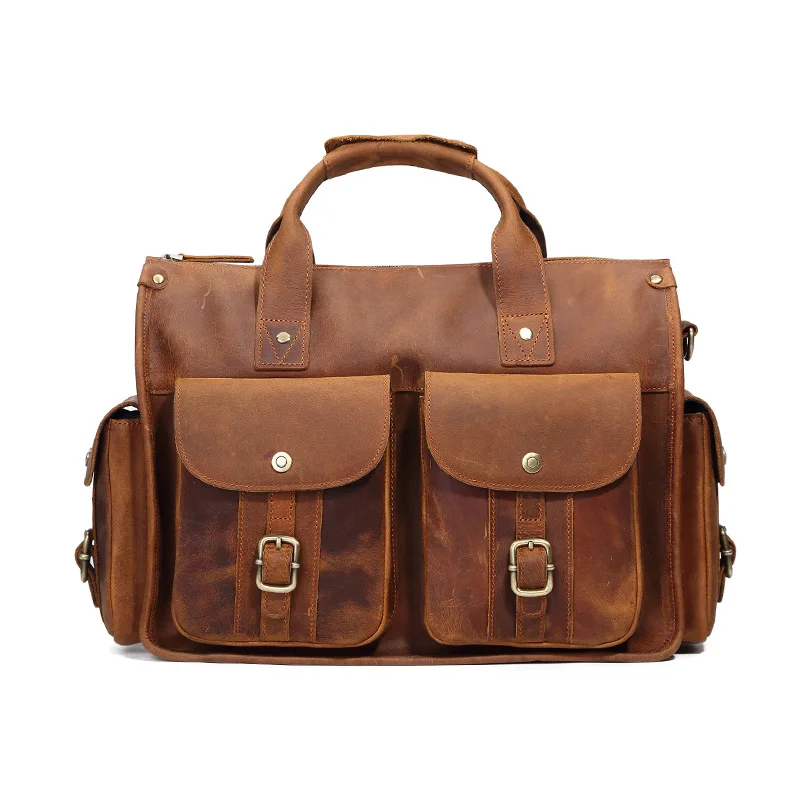 

Genuino Genuine Leather Casual Leather Briefcase Laptop Bag Men Travel Office Bags For Maletines Hombre Cuero