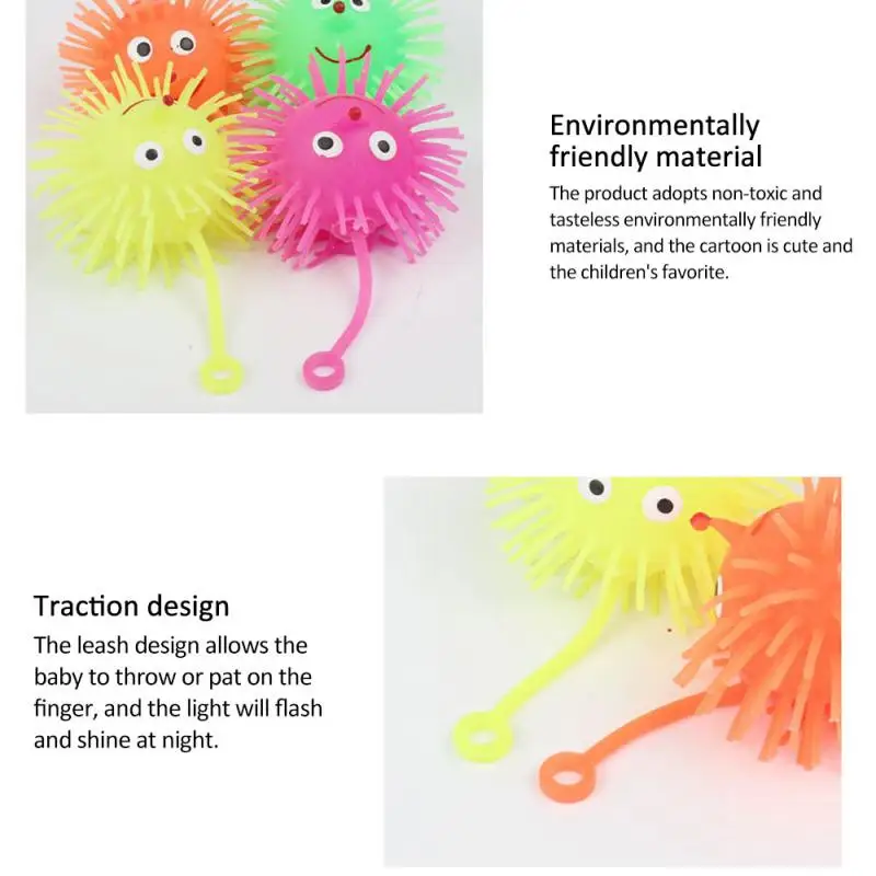 

Elastic Glow Hair Ball Vent Ball Ball Croquet Child Soft Rubber Toy Elastic Ball Luminous Toys Novelty & Gag Toys