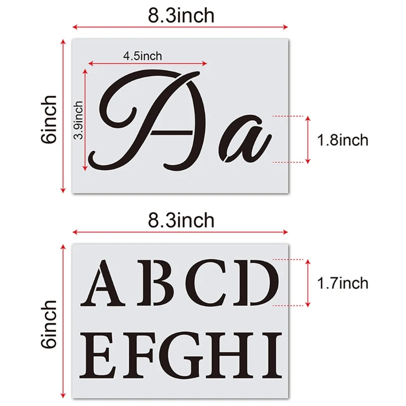 

40pcs Alphabet Letter Stencils Reusable Plastic Templates for Art Drawing Painting Craft DIY Writing on Chalkboard Wood