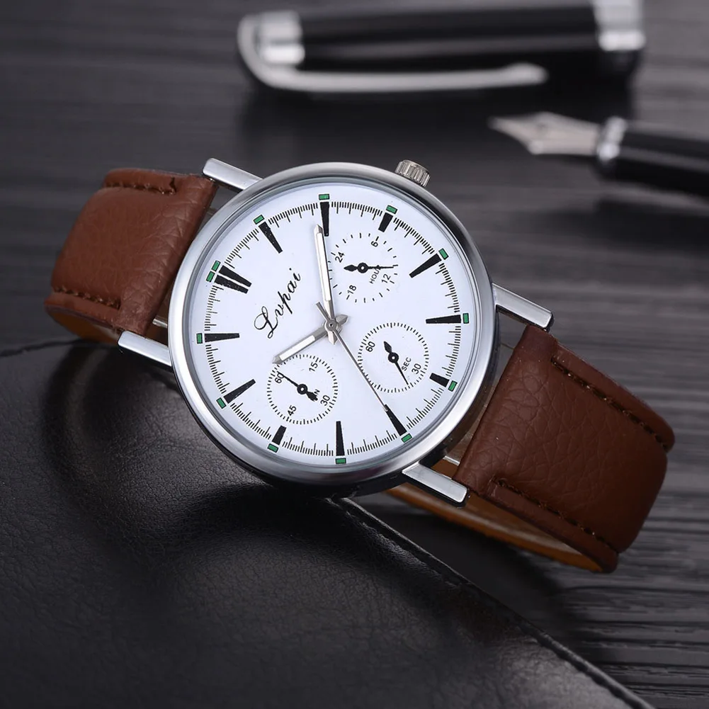 Женские кварцевые наручные часы 3 весы циферблаты с ремешком из искусственной