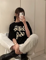 artistic letter printing womens short sleeved t shirt summer 2021 new korean style loose high street style womens clothes