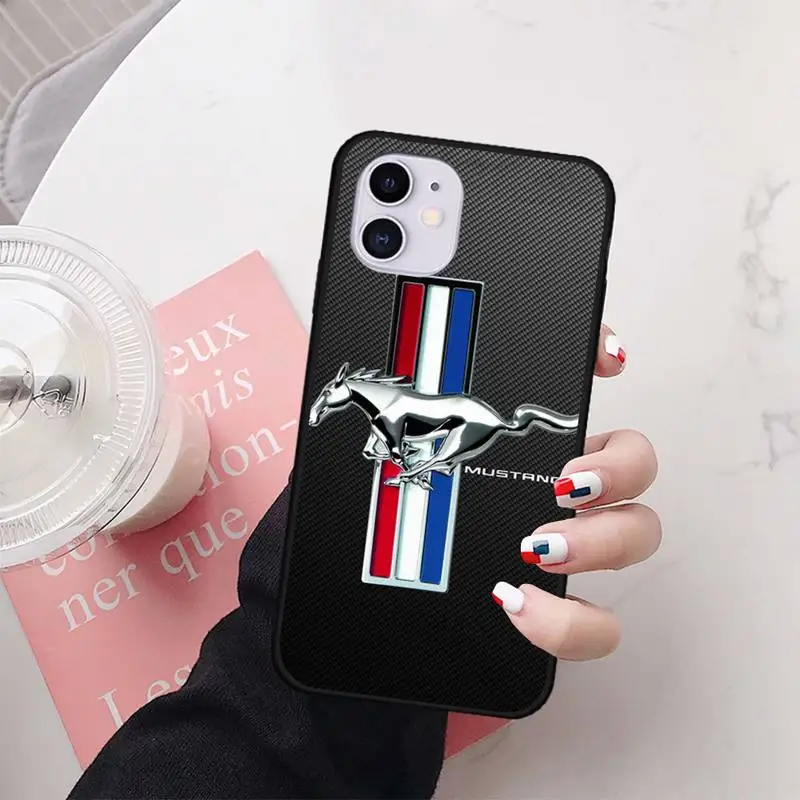 

Luxury Car brand Ford Mustang Phone Case For iphone7 8 plus 7 8 6 6s plus X XR XS MAX 11 12 Pro Max Cover