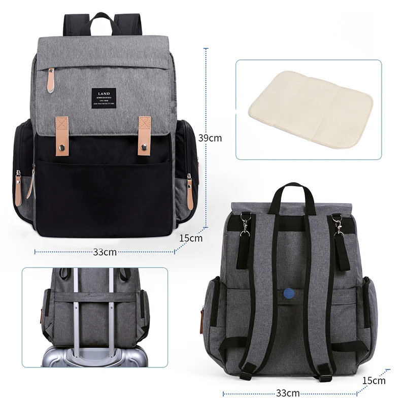 LAND детские сумки с искусственной кожей вместительные для подгузников