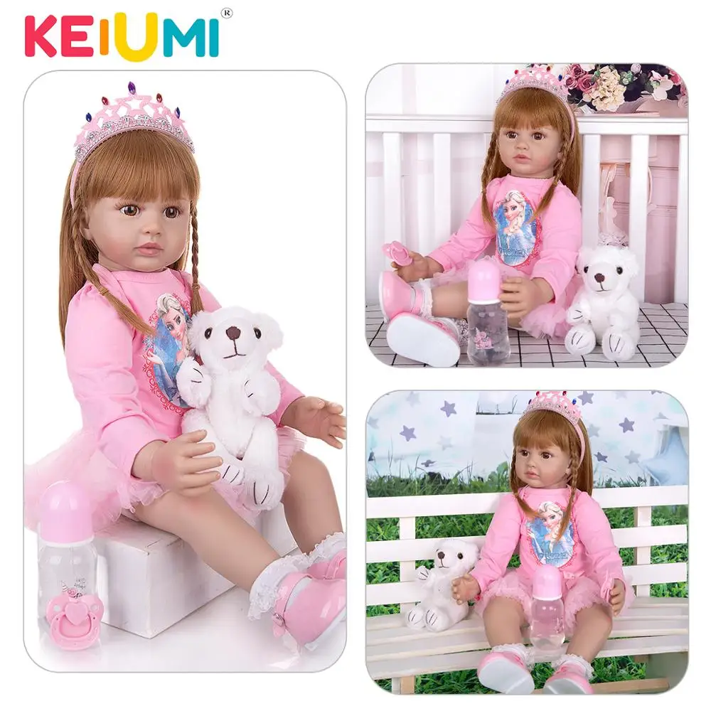 KEIUMI 60 см Мягкая силиконовая игрушка Reborn Моделирование Милая девочка кукла